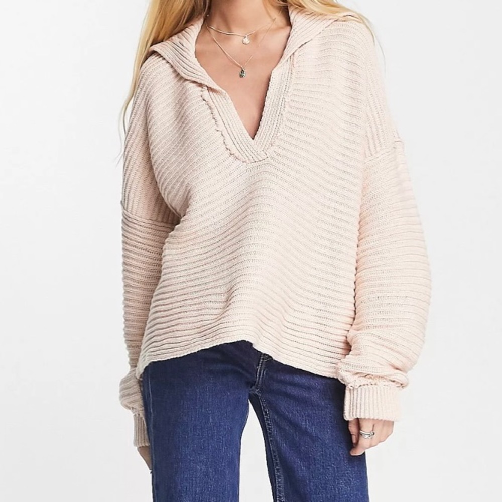 NWOT Free People Marlie Ribbed Pullover Sweater